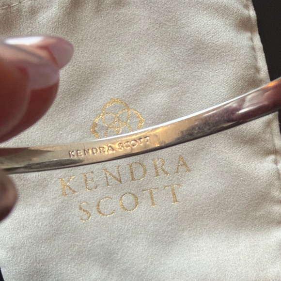 Kendra Scott Elton Silver Rhodium Cuff Bracelet Platinum Drusy - Picture 4 of 6